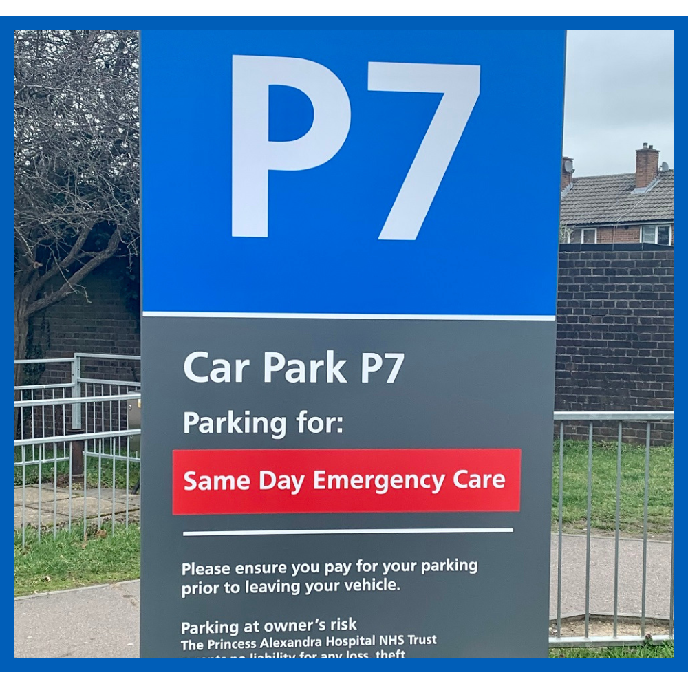 New sign for car park P7