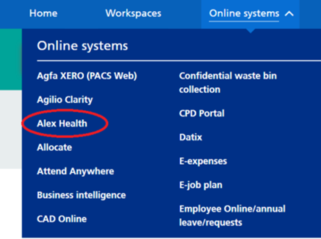 alex health access via alex net
