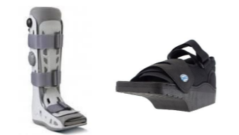 Image of removable boot and a heel weightbearing shoe