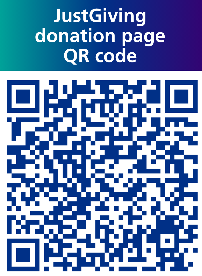 QR code for the JustGiving page.