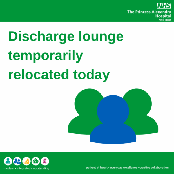 Discharge lounge temporarily relocated today