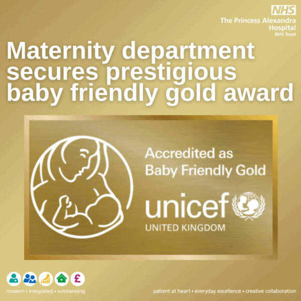 Maternity department secures prestigious baby friendly gold award