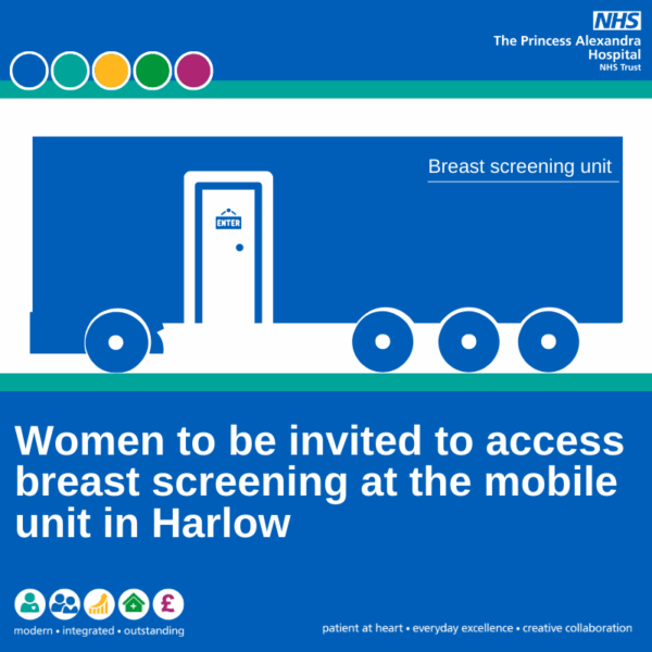 Women to be invited to access breast screening mobile unit in Harlow