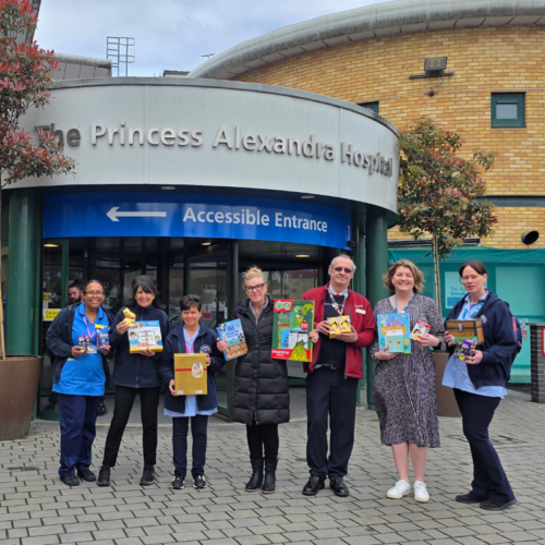 Greater Anglia and hospital colleagues at the Easter Egg donation.
