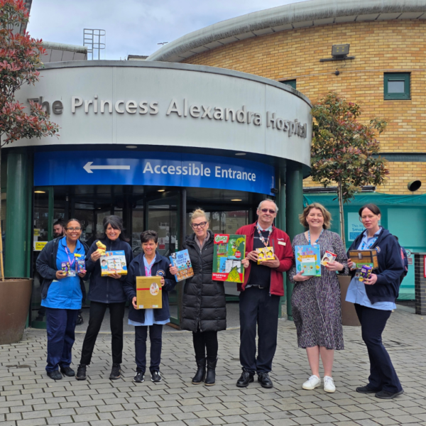 Greater Anglia and hospital colleagues at the Easter Egg donation.